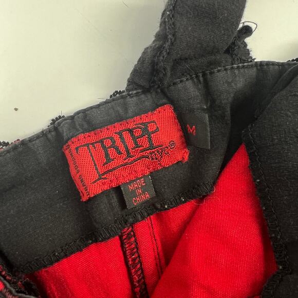 Vintage Y2k Tripp NYC Red & Black Striped Corset Tank Top Size Medium - Picture 3 of 4